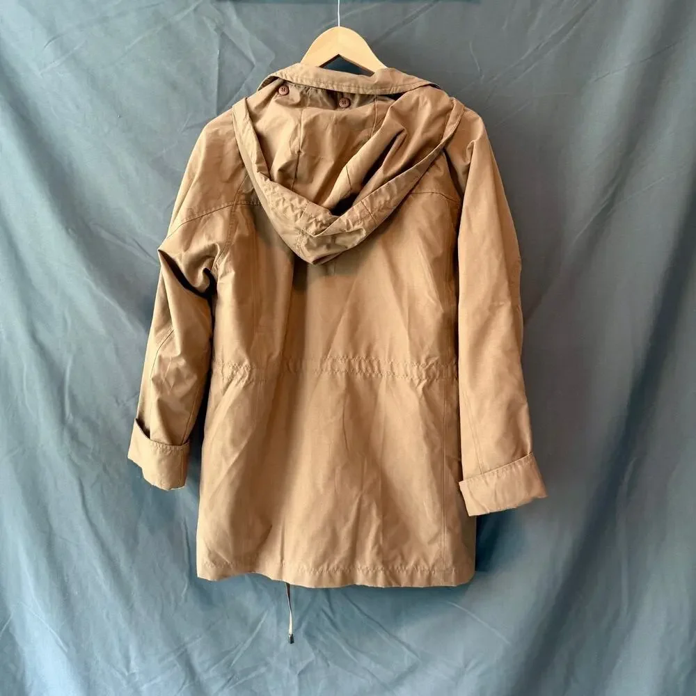 Kim Rogers Lightweight Hooded Jacket Size Medium Brown Drawstring‎